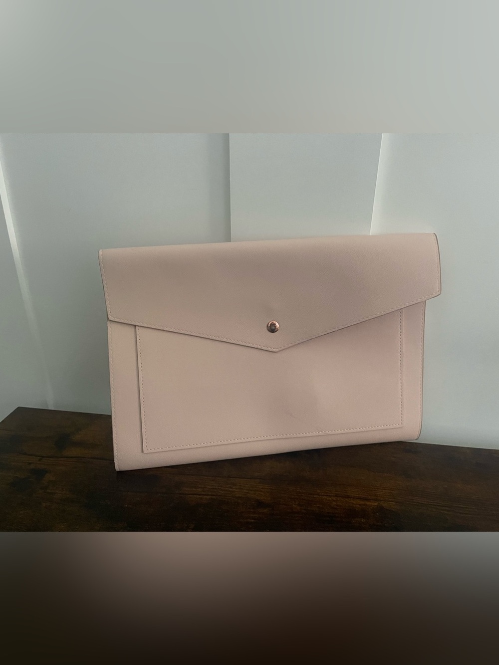 Women's Blush Envelope Clutch with Snap Closure